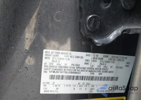 2020 Ford Expedition Limited Max z USA, uszkodzony, nr VIN 1FMJK1KT8LEB00023